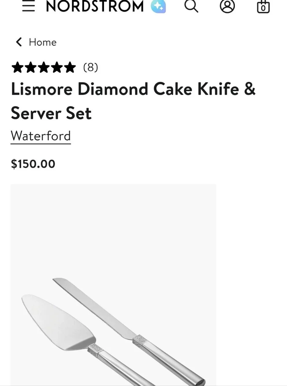 Waterford Lismore Diamond Collection Cake Knife & Server Set
